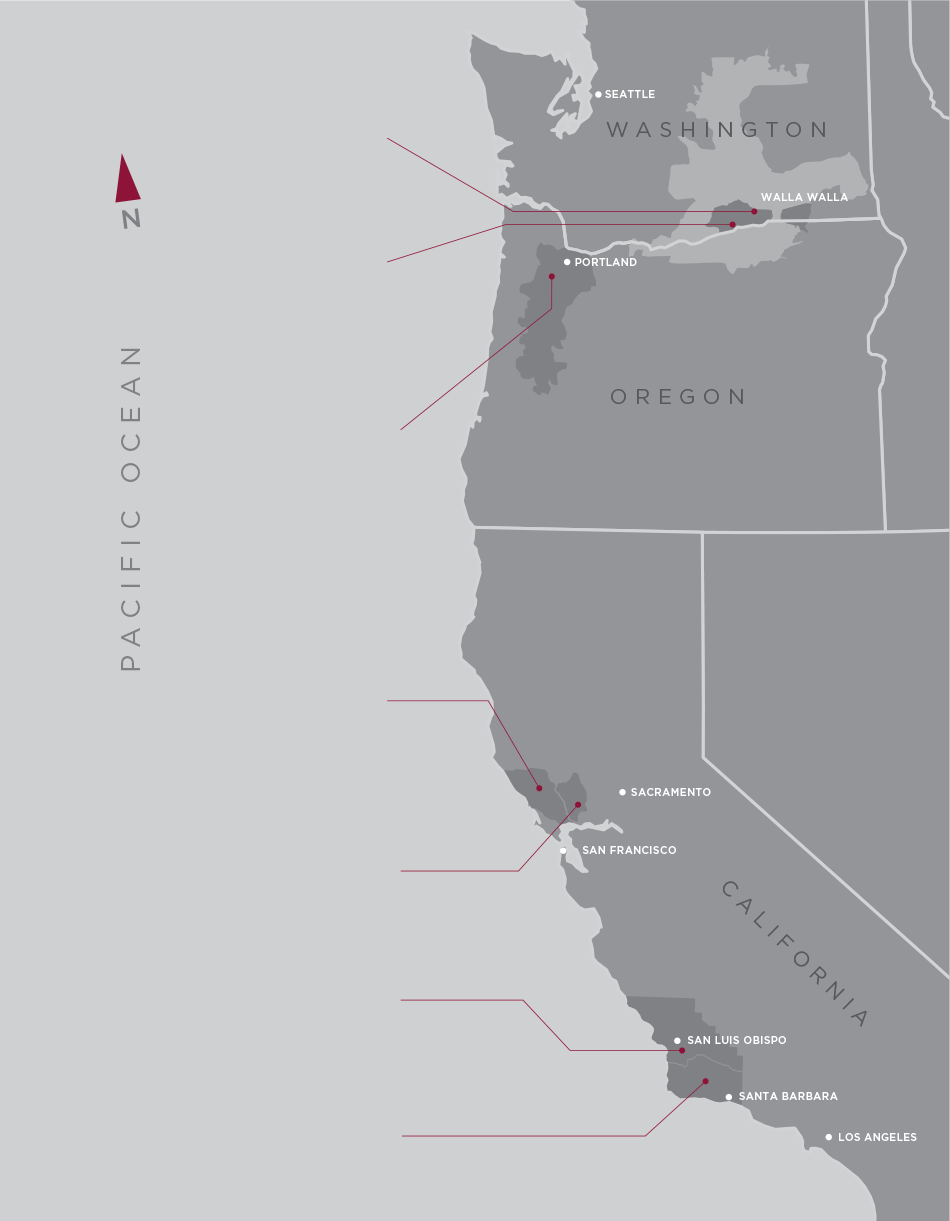 Map of Crimson Wine Group Locations